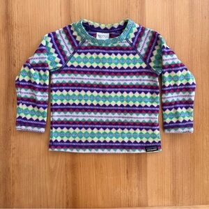 Patagonia Baby Synchilla Fleece Pullover 2T Geometric Print Purple Green
